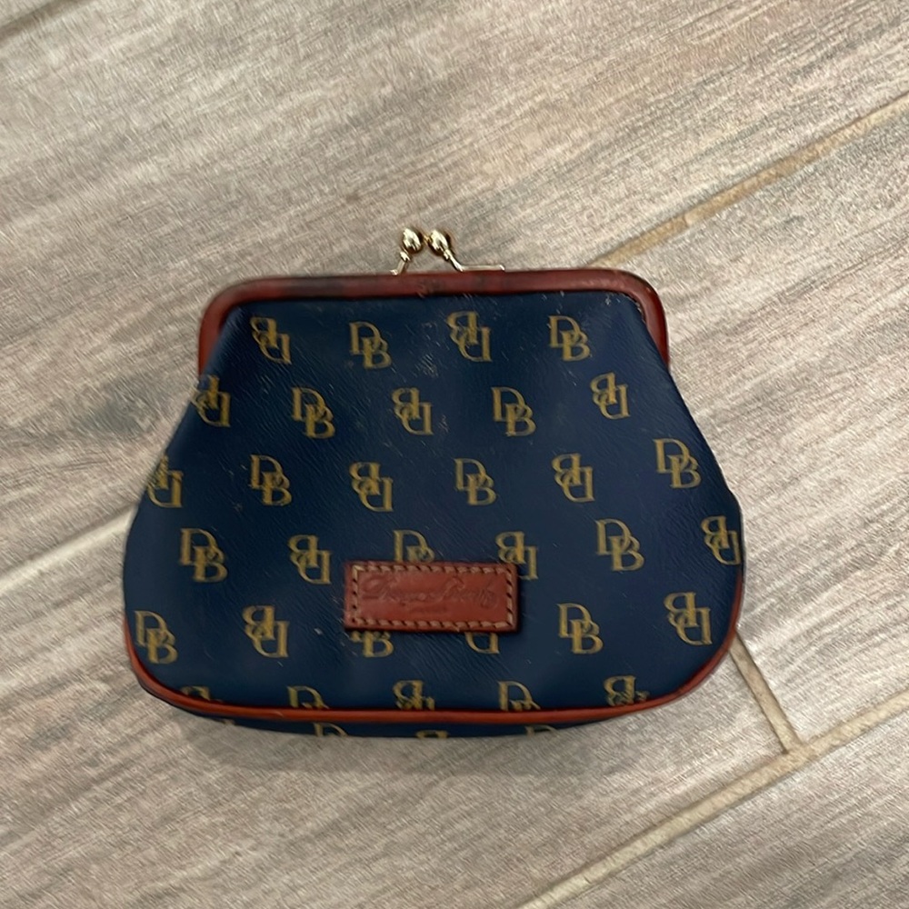 Dooney & Bourke Blue and Brown Coin Purse